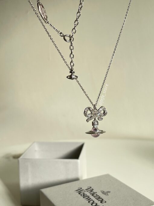 現貨｜vivienne westwood 粉色蝴蝶結 orb 925銀：圖片 4