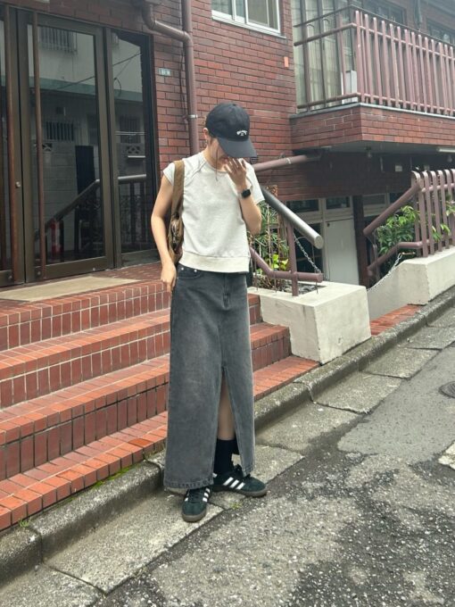預購 | 日牌 前開衩牛仔長裙：圖片 5